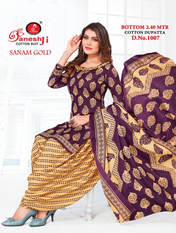 Ganeshji Sanam Gold Vol-1 indo cotton Designer Patiyala Dress Material